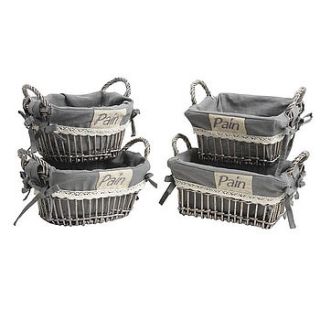 set of four french bread baskets by dibor