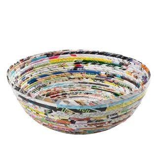 Handcrafted Recycled Magazine Paper Decorative Bowl (Vietnam) Baskets & Bowls