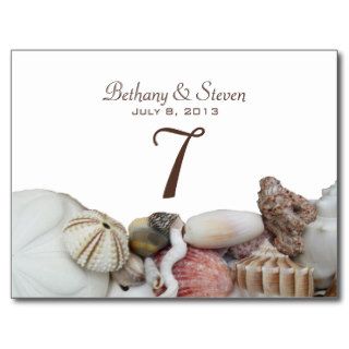 Seashell Treasures, Table Number Cards Post Cards