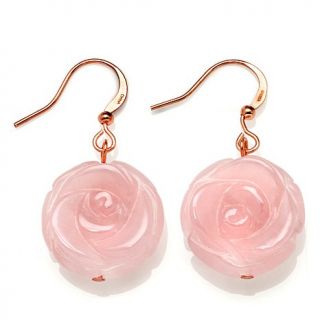 AMEDEO NYC® Handcarved Flower Gemstone Drop Earrings