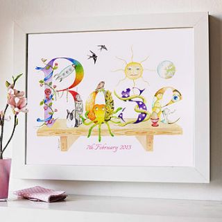 personalised child's 'clever letters' artwork by more than words