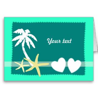 Tropical beach romance. Customize your own text Greeting Card