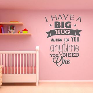 'i have a big hug…' wall sticker by wall art