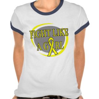 Bladder Cancer Fight Like A Girl Circular Tee Shirt