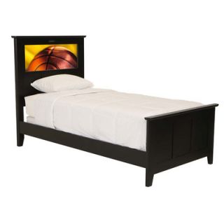 LightHeaded Beds Shaker Twin Panel Bed with Basketball and Dolphins