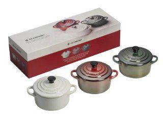 Le Creuset PG1163RWG 08MC Snowflake Cocottes, Set of 3 Baking Dishes Kitchen & Dining