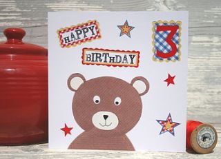 'happy birthday three' greeting card by the writing bureau