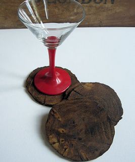 set of 4  reclaimed wooden coasters by möa design