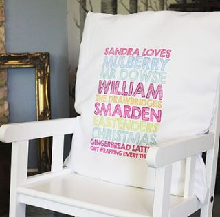 personalised cushion cover by pickle pie gifts