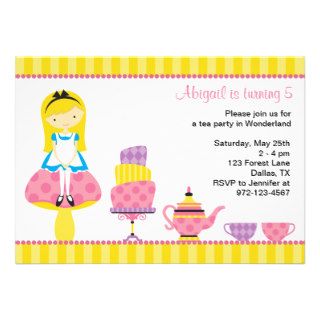 Alice in Wonderland Tea Party Invitations Personalized Announcement