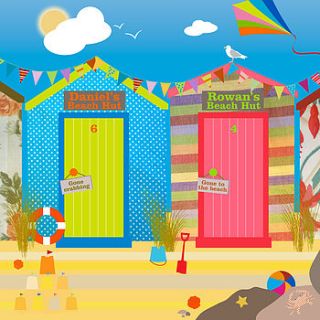 personalised beach huts by strawberry lemonade
