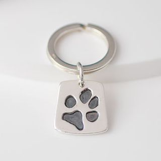 personalised paw print key ring charm by green river studio