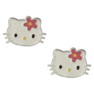 Hello Kitty Pink Sterling Silver Stud Earrings