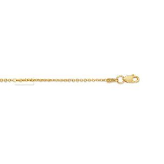 14K 16" Yellow Gold 1.5mm Polish Diamond Cut Forsantina Chain With Lobster Clasp Jewelry