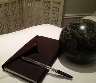 men's brown leather notebook journal by ethical trading company