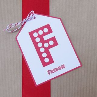 personalised initial gift tag by daisyley
