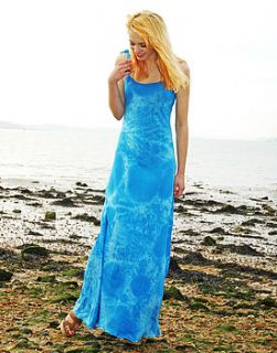 blue tie dye summer dress by slcslc