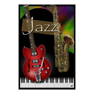 Piano, Sax & Guitar Jazz Poster