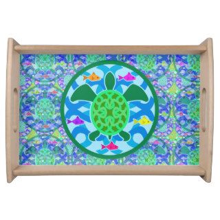 Green Sea Turtle Serving Trays