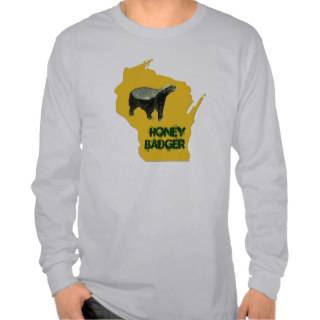 Wisconsin State Honey Badger Tee Shirts 