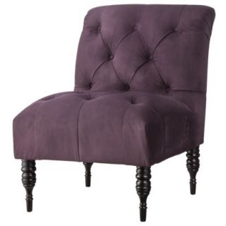 Vaughn Tufted Slipper Chair   Purple Velvet