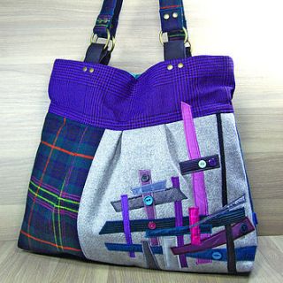 tartan and tweed shoulder bag by cucuu