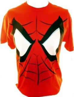 Spider Man Mens T Shirt   Red Mask Close Up (Marvel Comics) Clothing