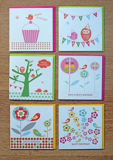 set of six happy birthday cards by allihopa