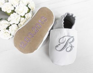 personalised christening shoes with initial by born bespoke