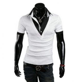 Zehui Mens Casual Dress Slim Fit Polo Short Sleeve Tee Shirts Black Tag M at  Men�s Clothing store