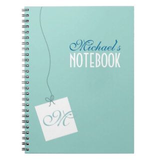 Monogrammed White Hang Tag Spiral Notebook
