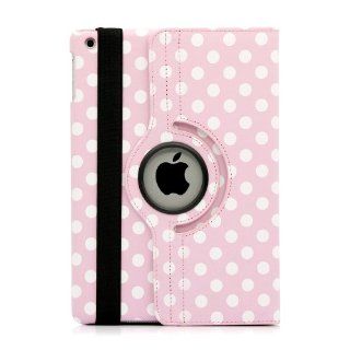 Gearonic 360 Degree Rotating PU Leather Case Cover with Swivel Stand for iPad 5 Air   Pink Polka Dot (AV 5657 PinkPolkaDot ipa5_343P) Computers & Accessories