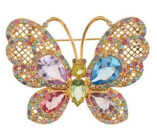 Joan Rivers Vintage Style Crystal Butterfly Pin —