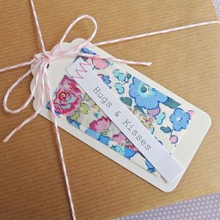 set of 10 fabric patch gift tags by sew sweet violet