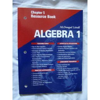 McDougal Littell High School Math Chapter 5 Resource Book Algebra 1 MCDOUGAL LITTEL 9780618020430 Books
