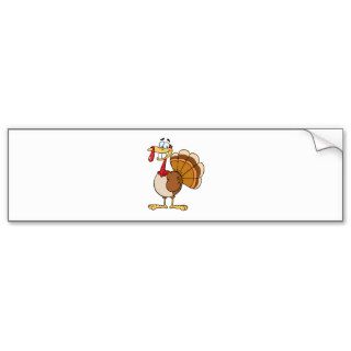 Turkey Mascot Cartoon Character Bumper Stickers