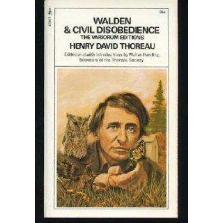 Walden & Civil Disobedience   The Variorum Editions Henry David Thoreau 9780671478872 Books