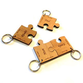 'we fit together' personalised wood keyrings by made lovingly made