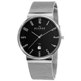 Skagen Men's 355XLSSB Steel Black Dial Mesh Bracelet Watch Watches