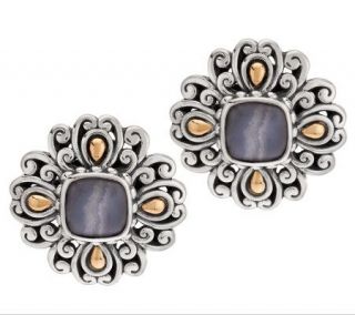 JAI John Hardy Bali Lanna Sterling & 14K Accent Gemstone Button Earrings —