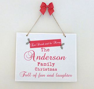 christmas personalised family sign by tilliemint loves