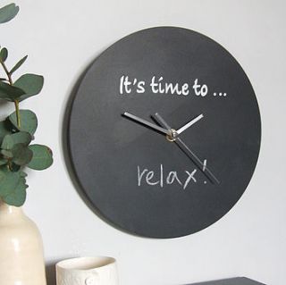 'it's time to' personalised blackboard clock by remade