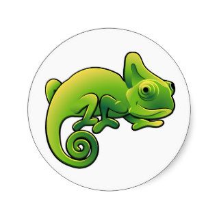 A cute chameleon lizard round sticker