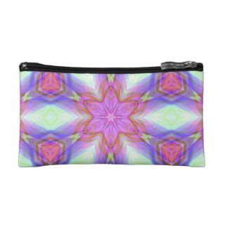 Pink flower kaleidoscope pattern. Very pretty colo Cosmetic Bag