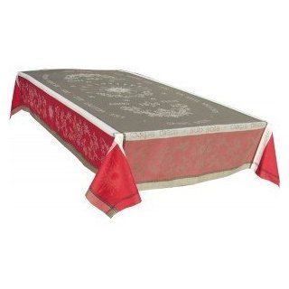 jojo la cigale   Jacquard Tablecloth CARPE DIEM With TEFLON Finishing Rectangle 160x350cm Mole & Red  