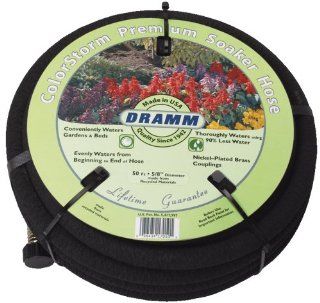 Dramm 17010 ColorStorm Premium 50 Foot by 5/8 Inch Soaker Garden Hose, Black  Watering Nozzles  Patio, Lawn & Garden
