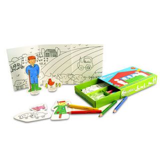 card people paper colouring set by the hare and the broom