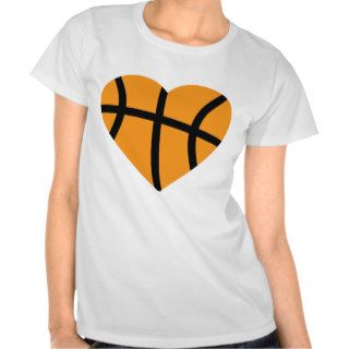 Orange Basketball Ball Heart Love T shirts
