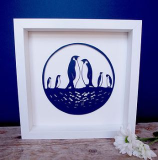 penguin papercut art by sarah dennis design