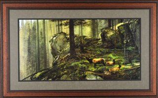 In His Prime Michael Coleman 45x28 Gallery Quality Framed Art Elk Wildlife Forest Painting Picture   Prints